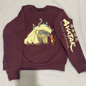 Avatar the last Airbender maroon, cartoon pullover sweatshirt size medium